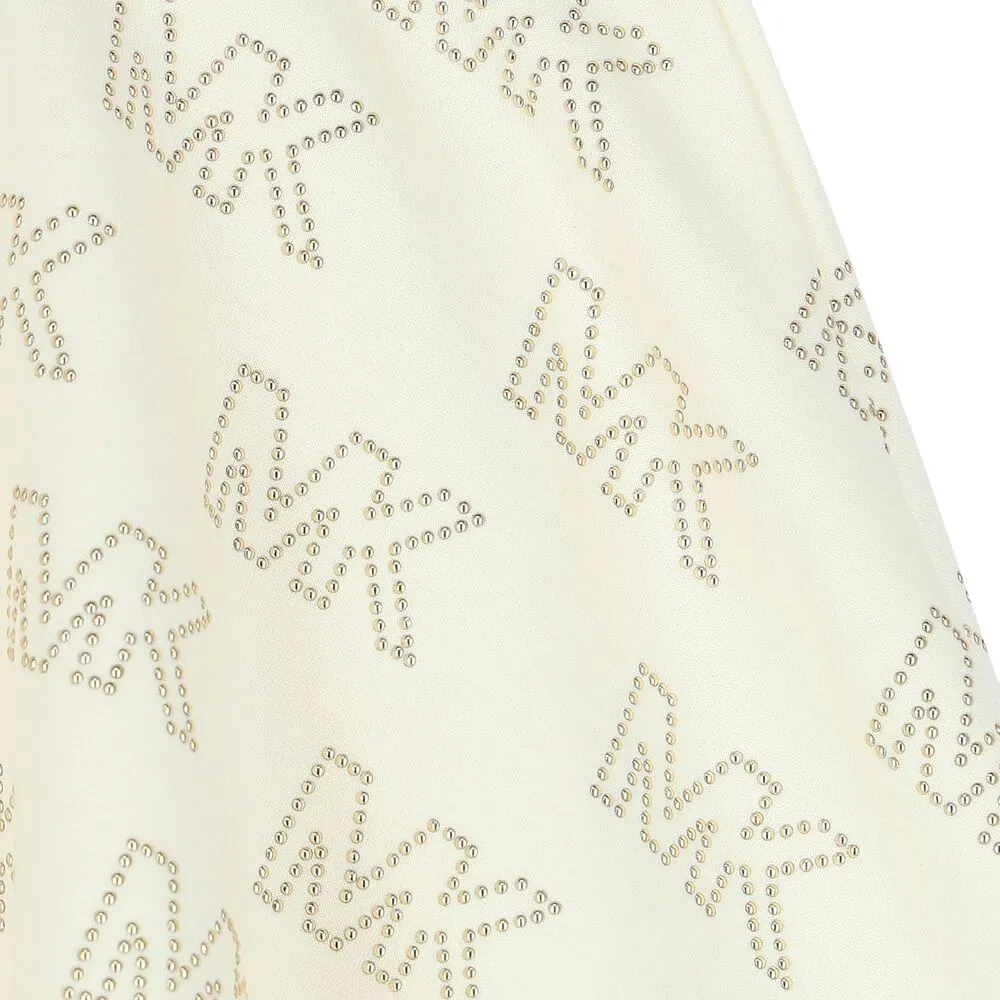 Michael Kors Logo Cream Skirt