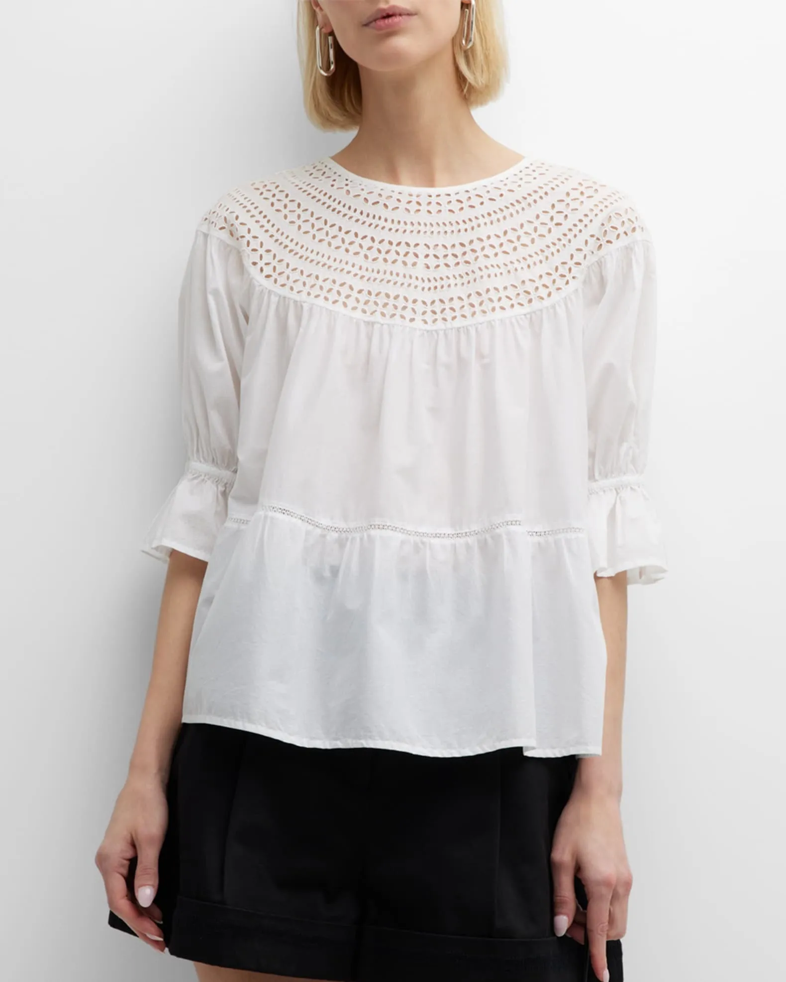 Casual Style Cropped Plain Cotton Party Style Elegant Style