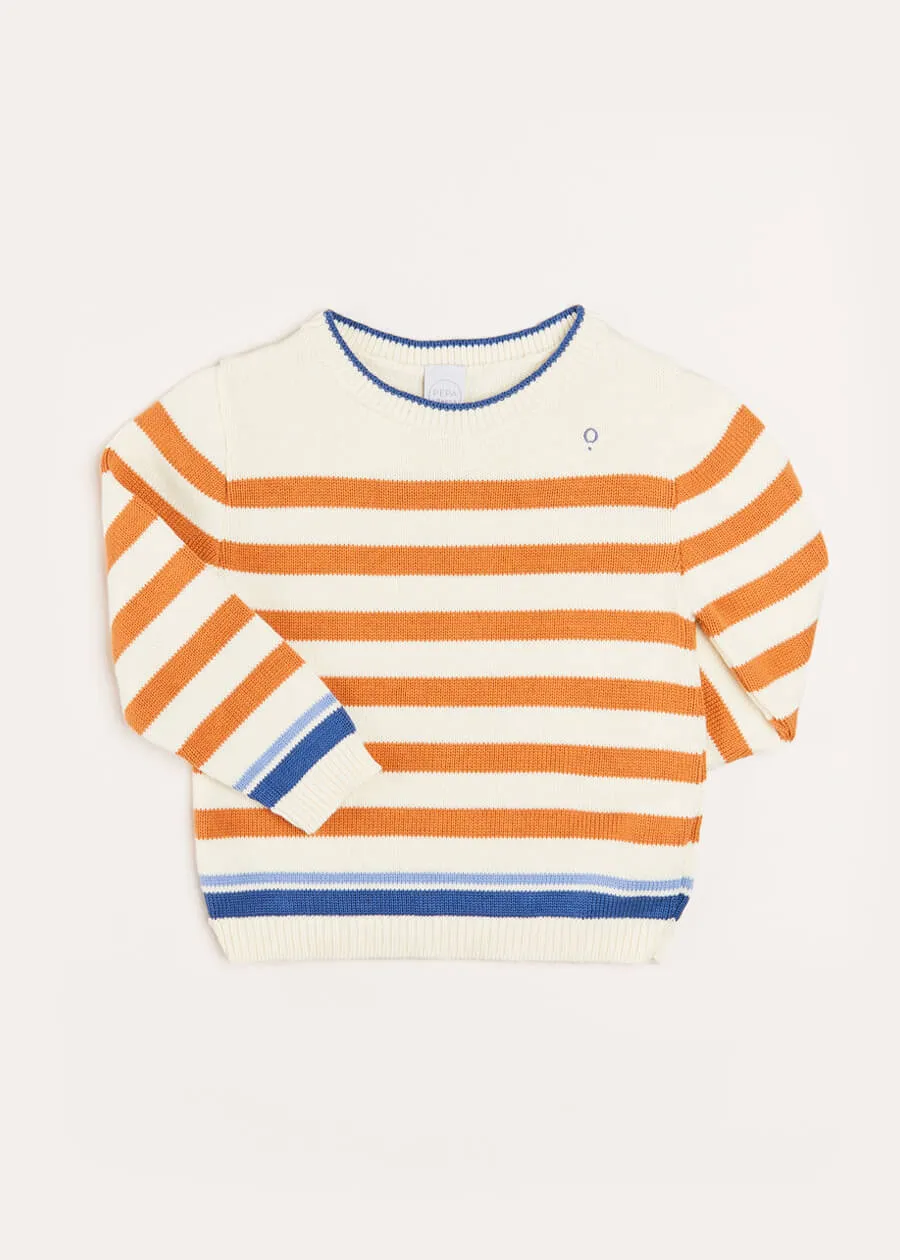 Camel Striped Crewneck Jumper (12mths-10yrs)