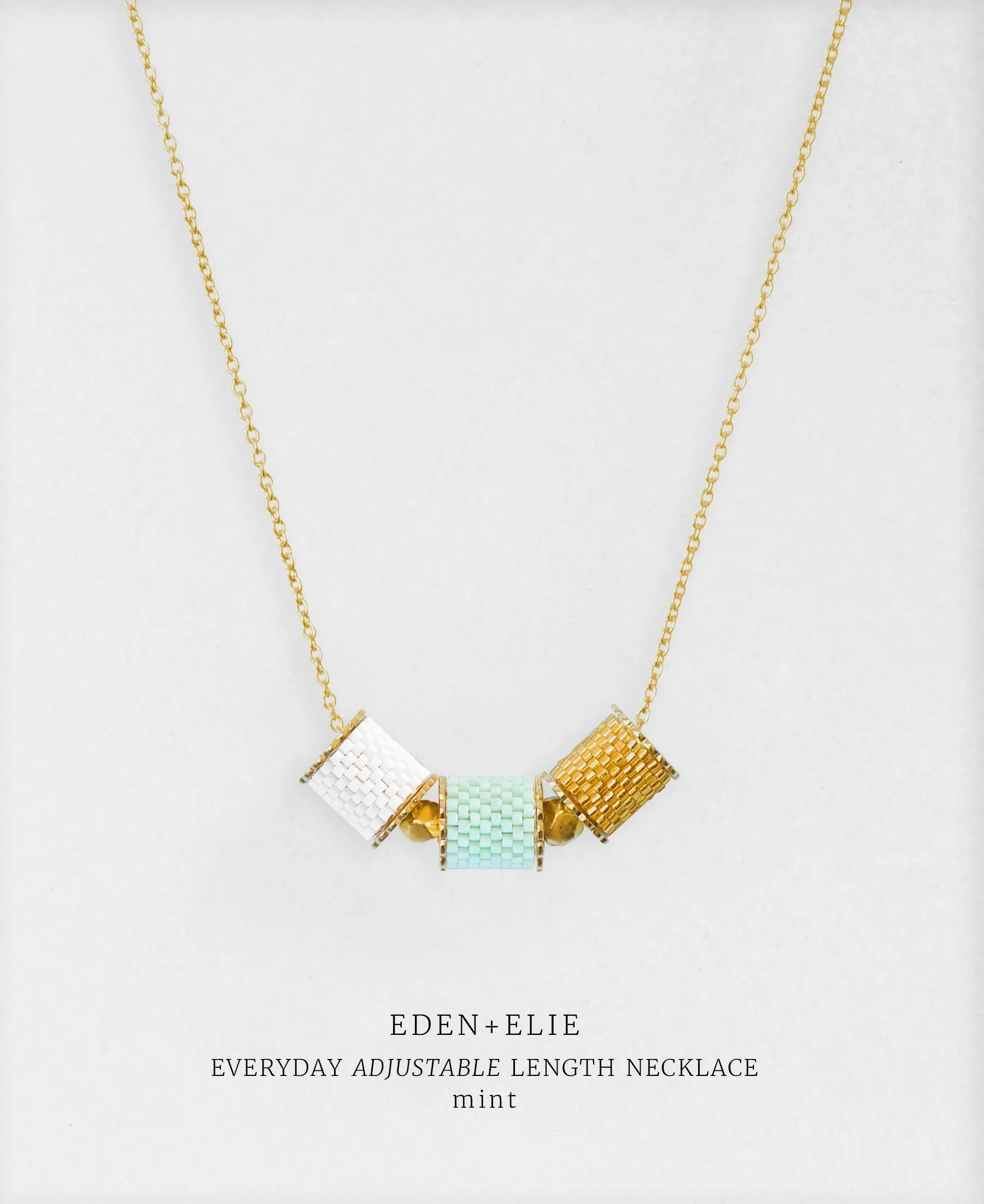 mint green EDEN + ELIE Everyday adjustable length necklace