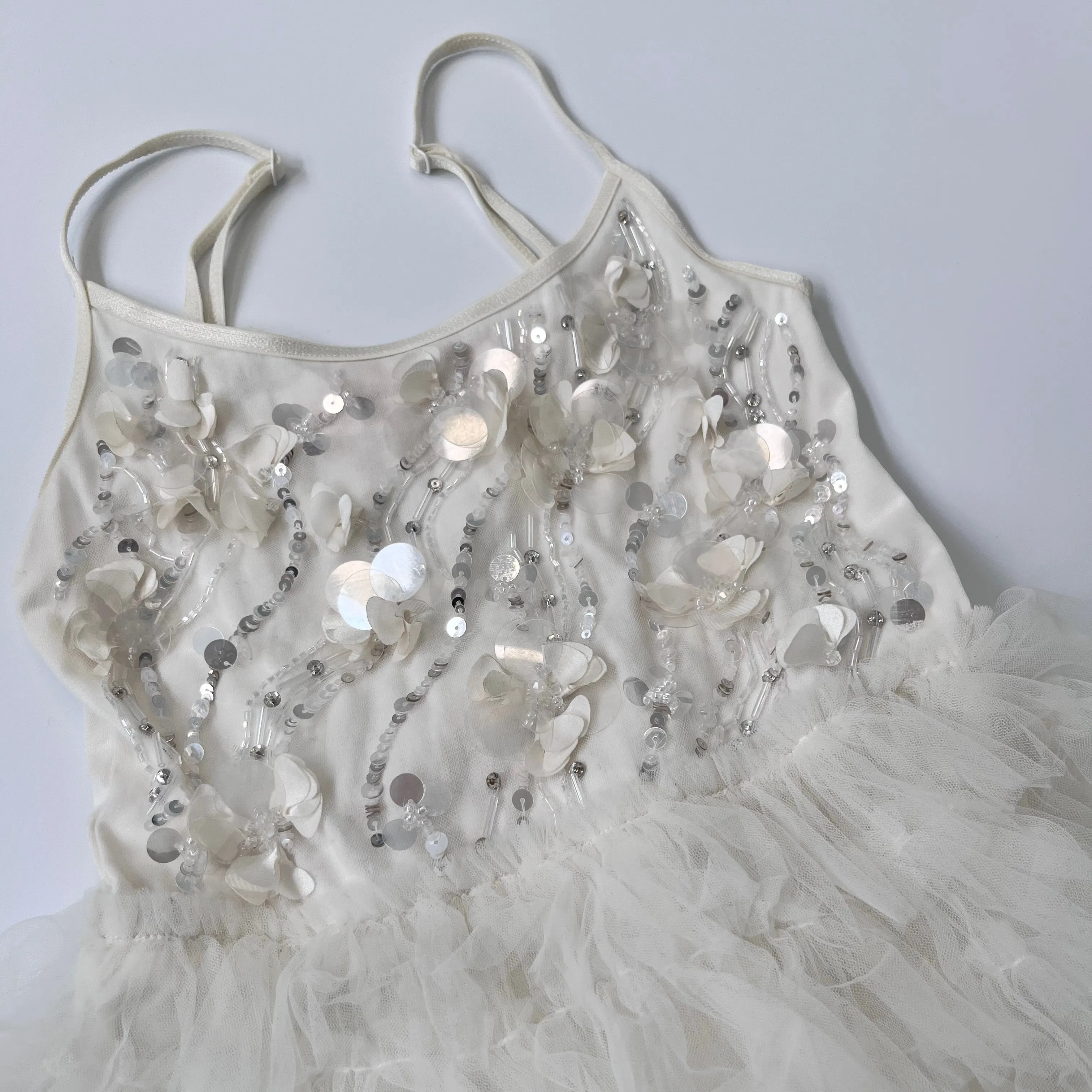 Tutu Du Monde White Tulle Dress with Embellishments for 8-9 Years