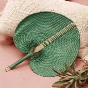 Hand Fan - Balinese Woven - Emerald