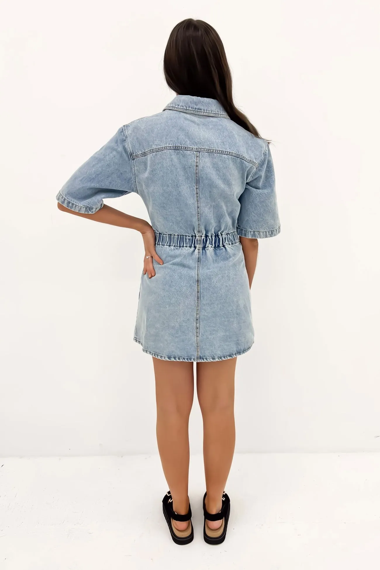 Emerson Denim Mini Dress Light Blue