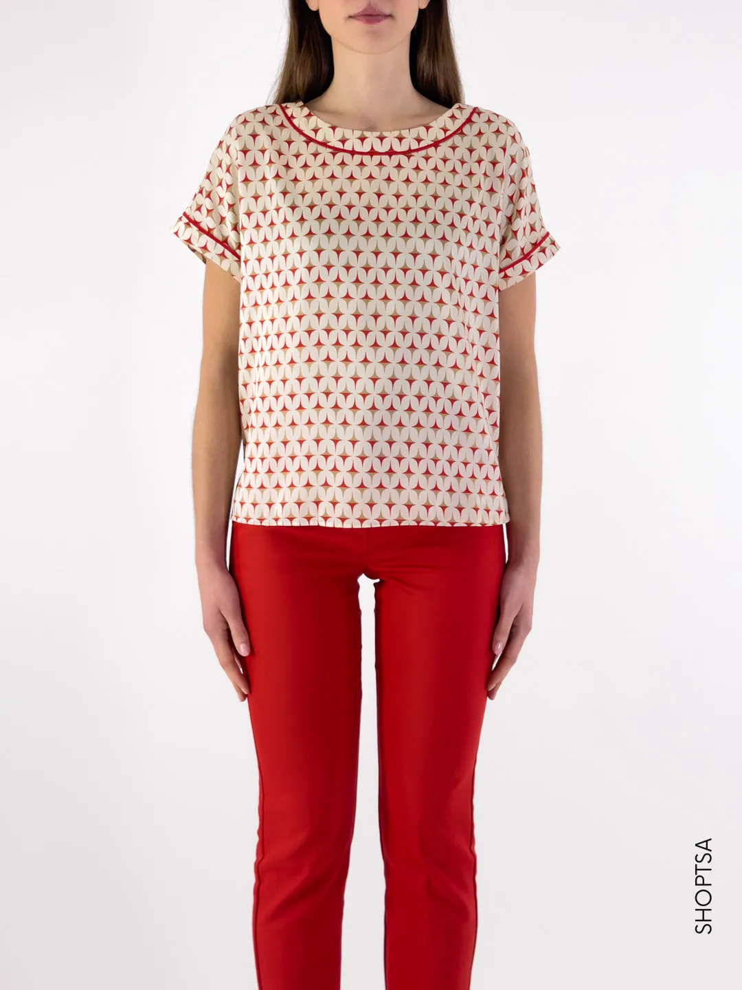 Red Twill Blouse by EMME Marella