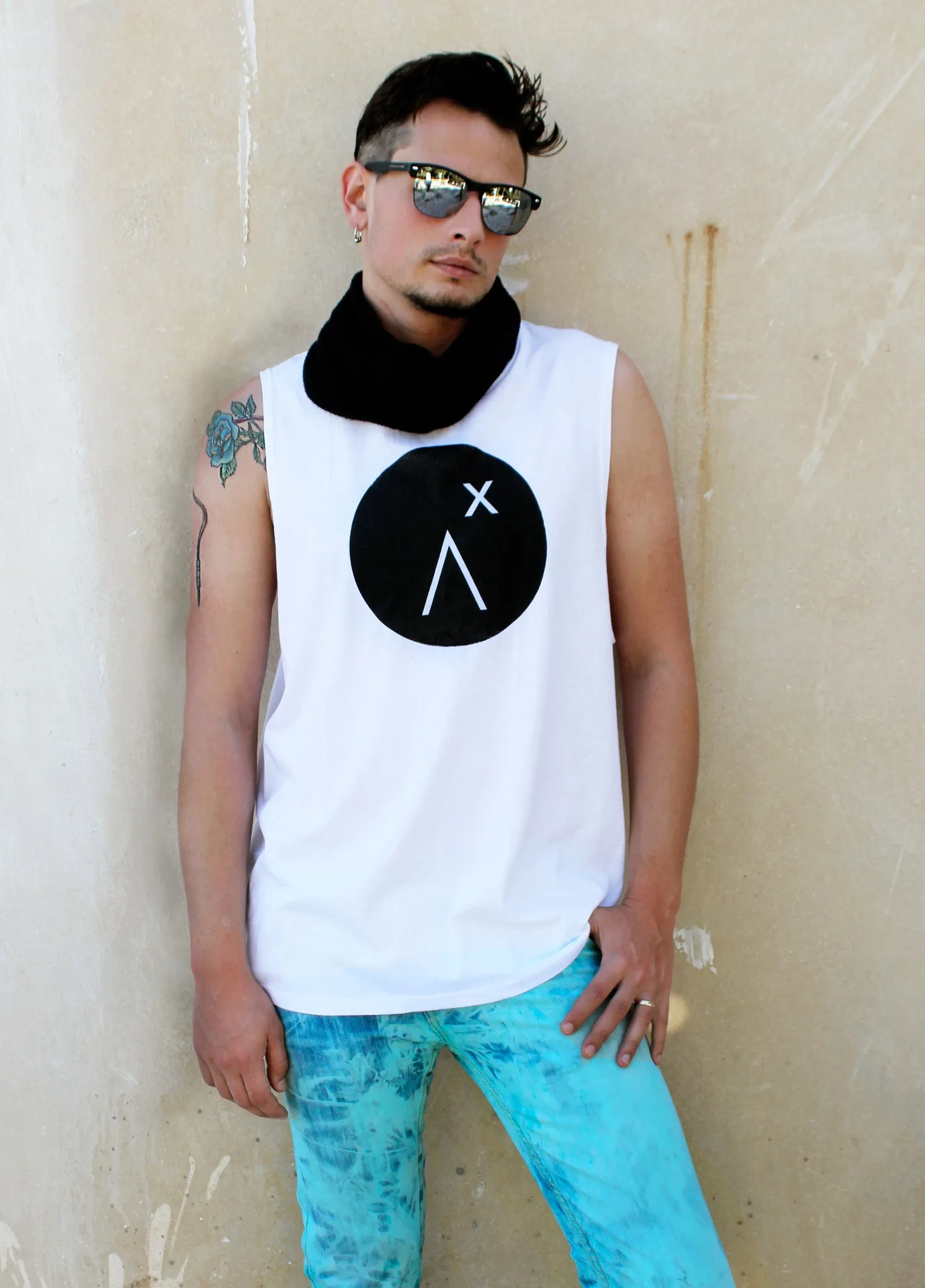 Boy Beater Top with Logo Print for Streetwear