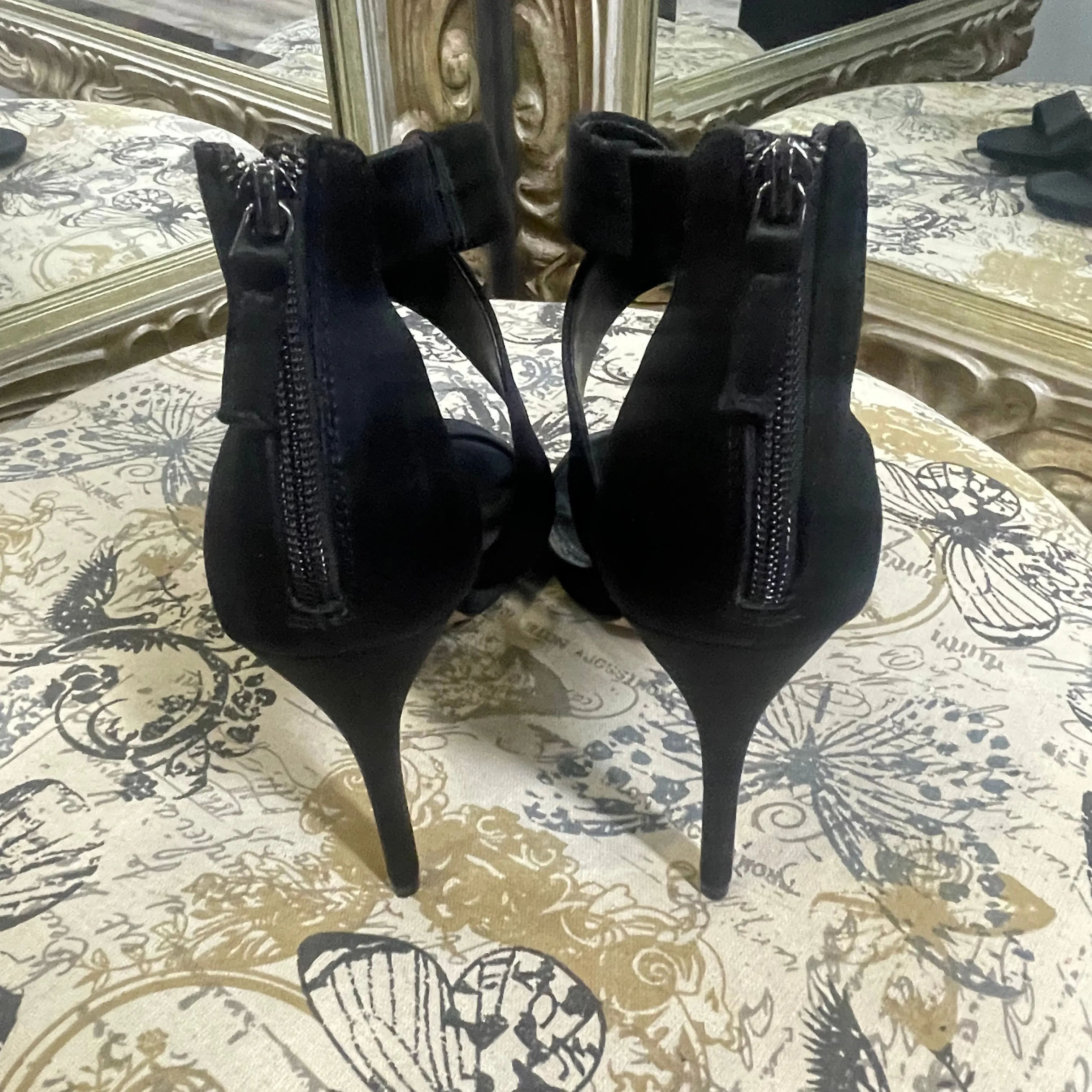 Fashionable Strappy Satin Shoes - Size 9 by White House Black House