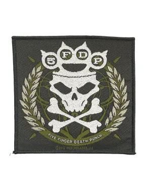 Five Finger Death Punch Skull Bones Official Woven Patch Brand New