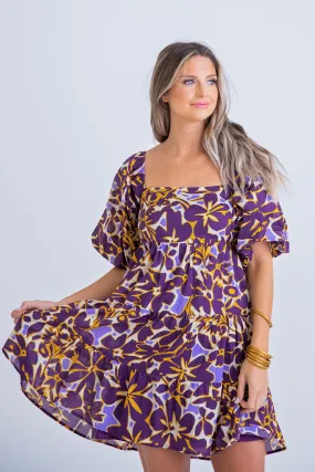 Tier Floral Dress with Smock Details