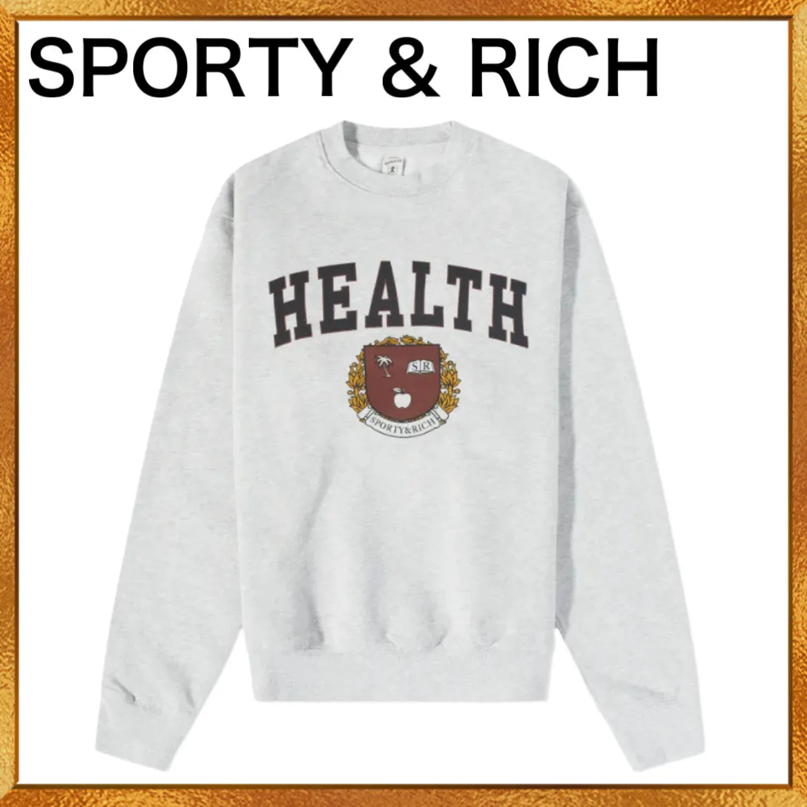 Street Style Crew Neck Long Sleeve Cotton Logo Shirt by Sporty & Rich