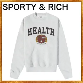 Street Style Crew Neck Long Sleeve Cotton Logo Shirt by Sporty & Rich