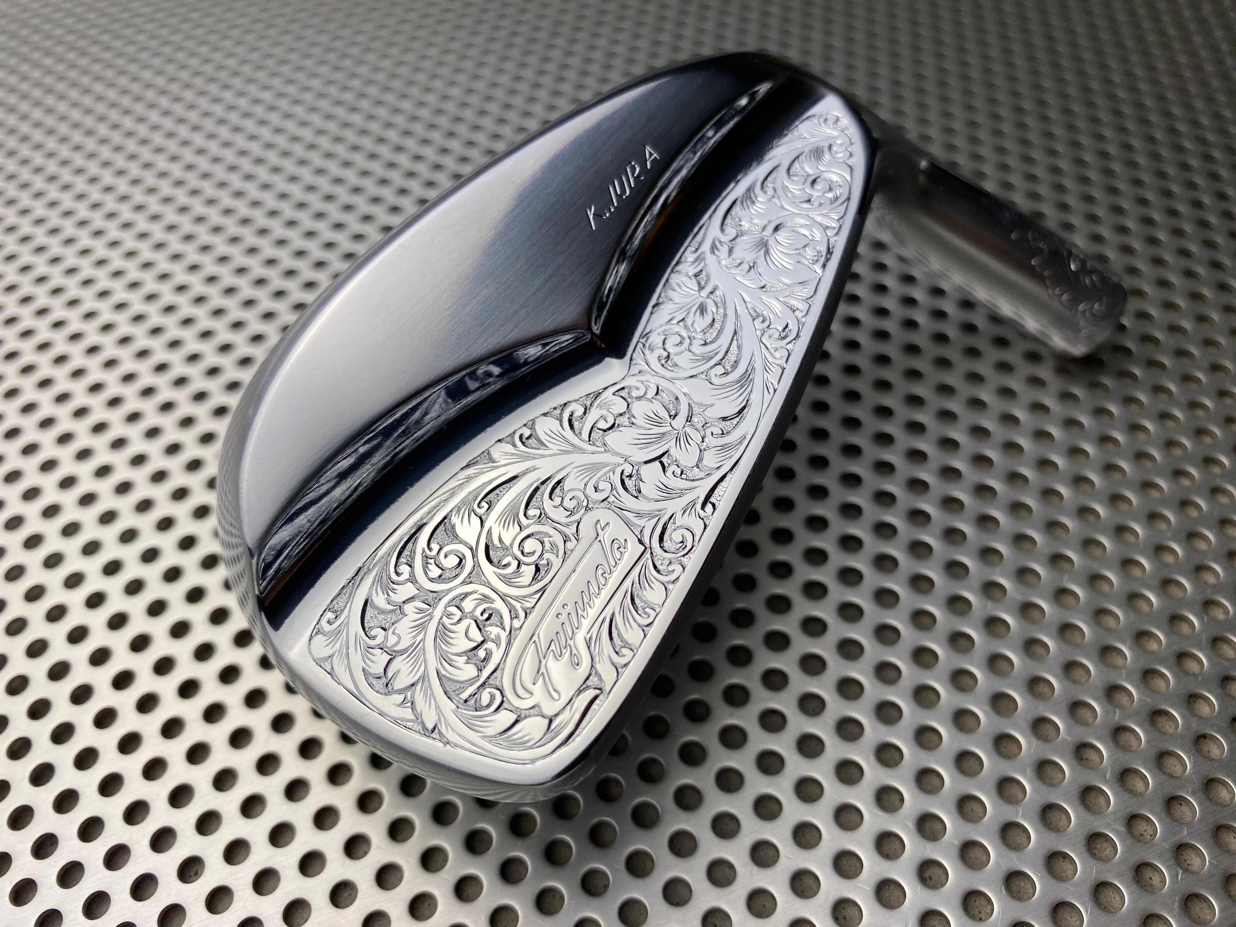 Fujimoto Golf Iron Handcrafted Signature Iura Wing Back golf iron in Satin Chrome