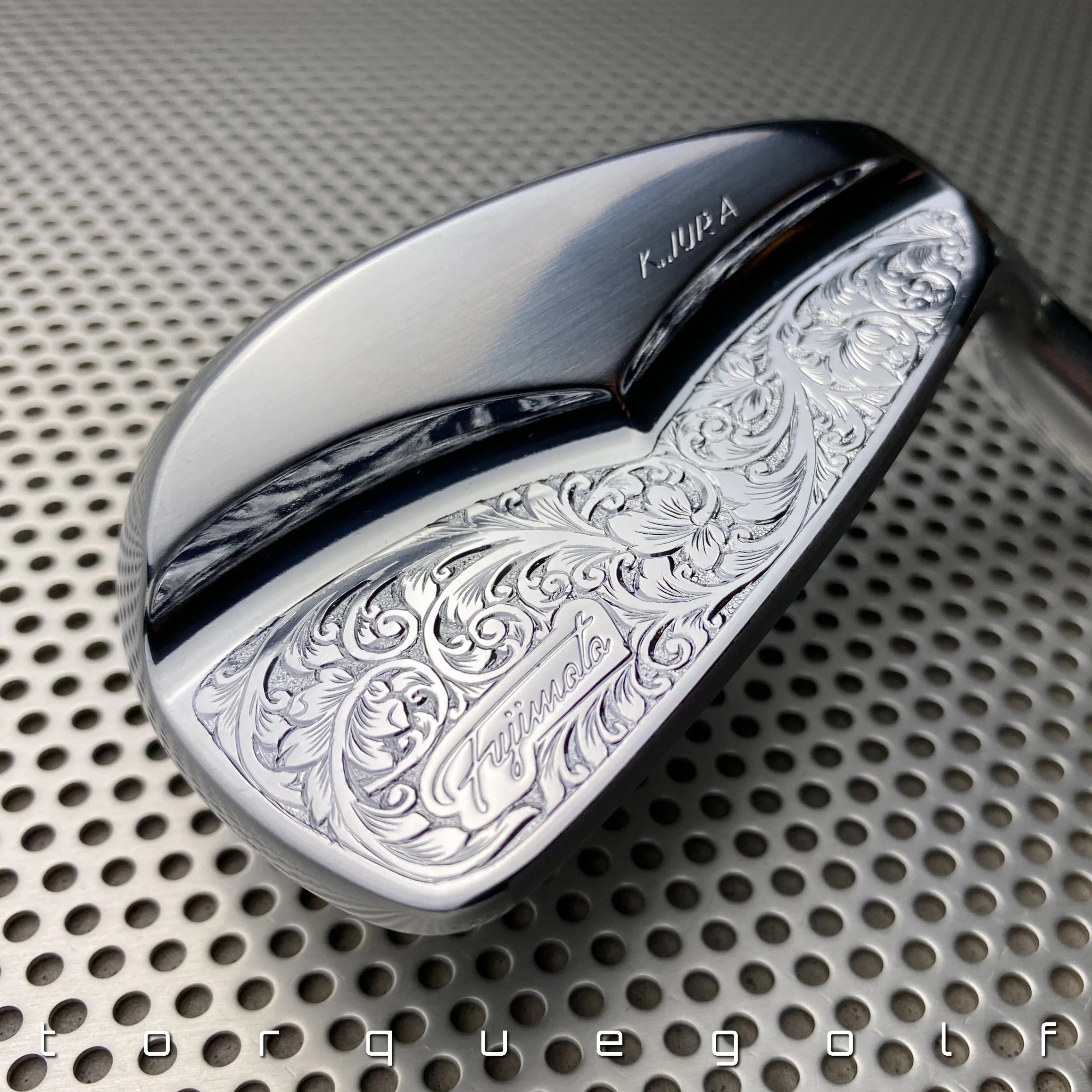 Fujimoto Golf Iron Handcrafted Signature Iura Wing Back golf iron in Satin Chrome