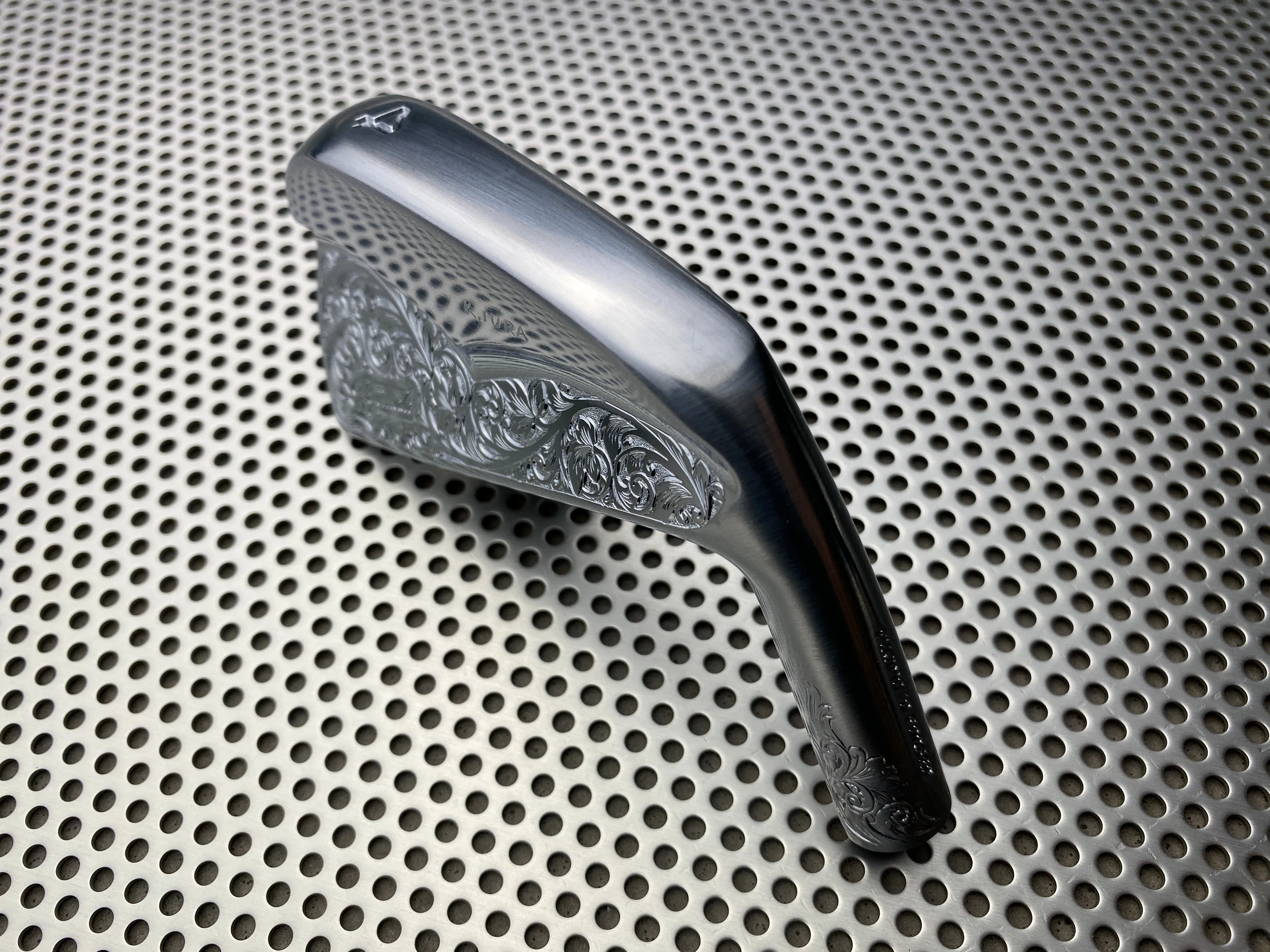 Fujimoto Golf Iron Handcrafted Signature Iura Wing Back golf iron in Satin Chrome