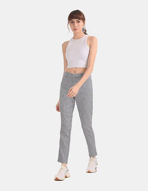 GAP Women's White Skinny Fit Ankle Length Trousers