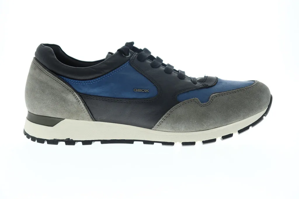Geox U Emildon Mens Black Canvas Lace Up Euro Sneakers Shoes