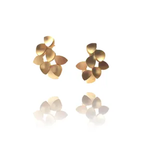 Gold Blossoming Petal Post Earrings