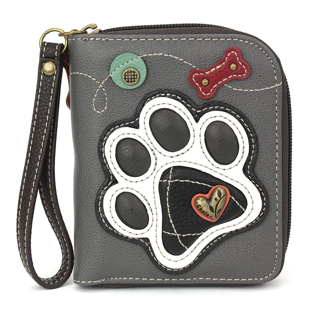 Gray Paw Print Wallet