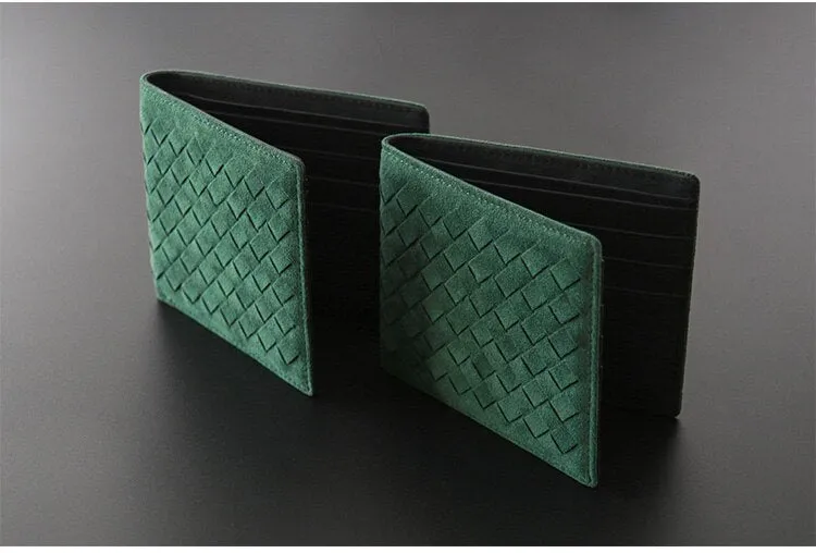 Genuine Leather Hand Knitted Card Holder Short Wallet