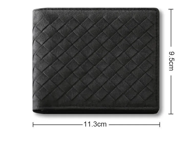 Genuine Leather Hand Knitted Card Holder Short Wallet