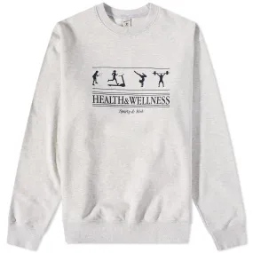 Heather Grey Navy Sporty Rich Health Wellness Crew Sweat