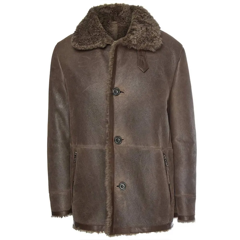 James Mcavoy Atomic Blonde Brown Shearling Leather Coat