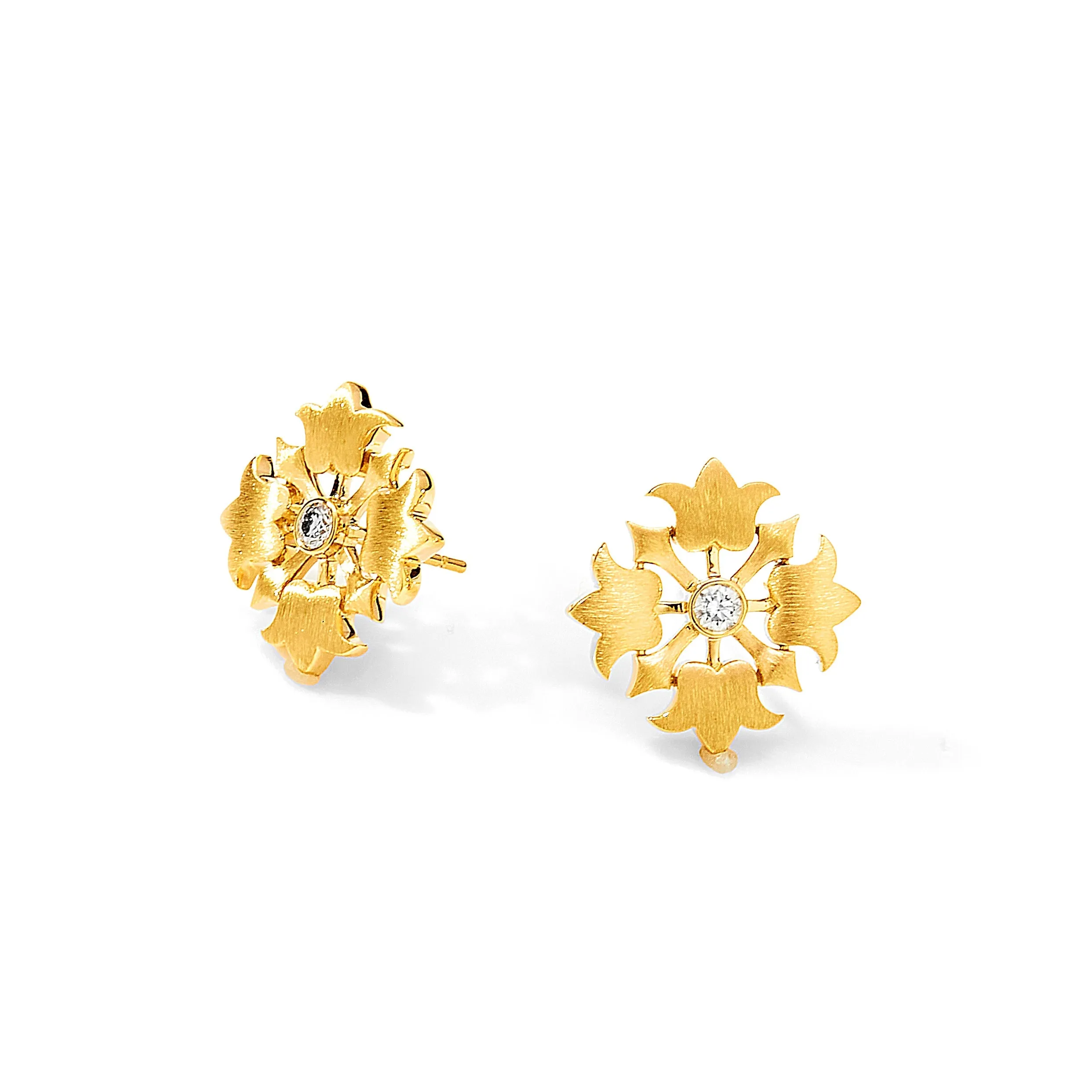 Silk Flower Stud Earrings