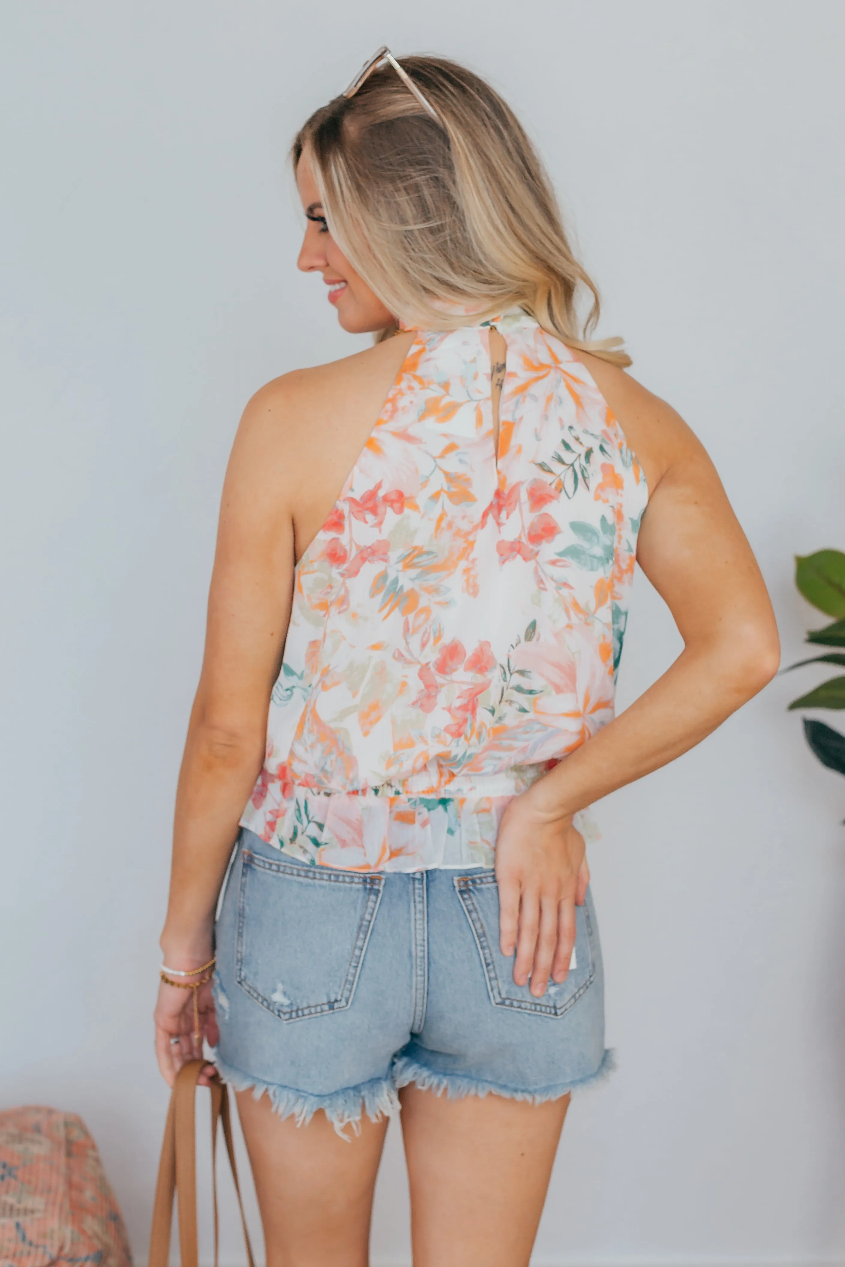 Floral Halter Top Named Jax