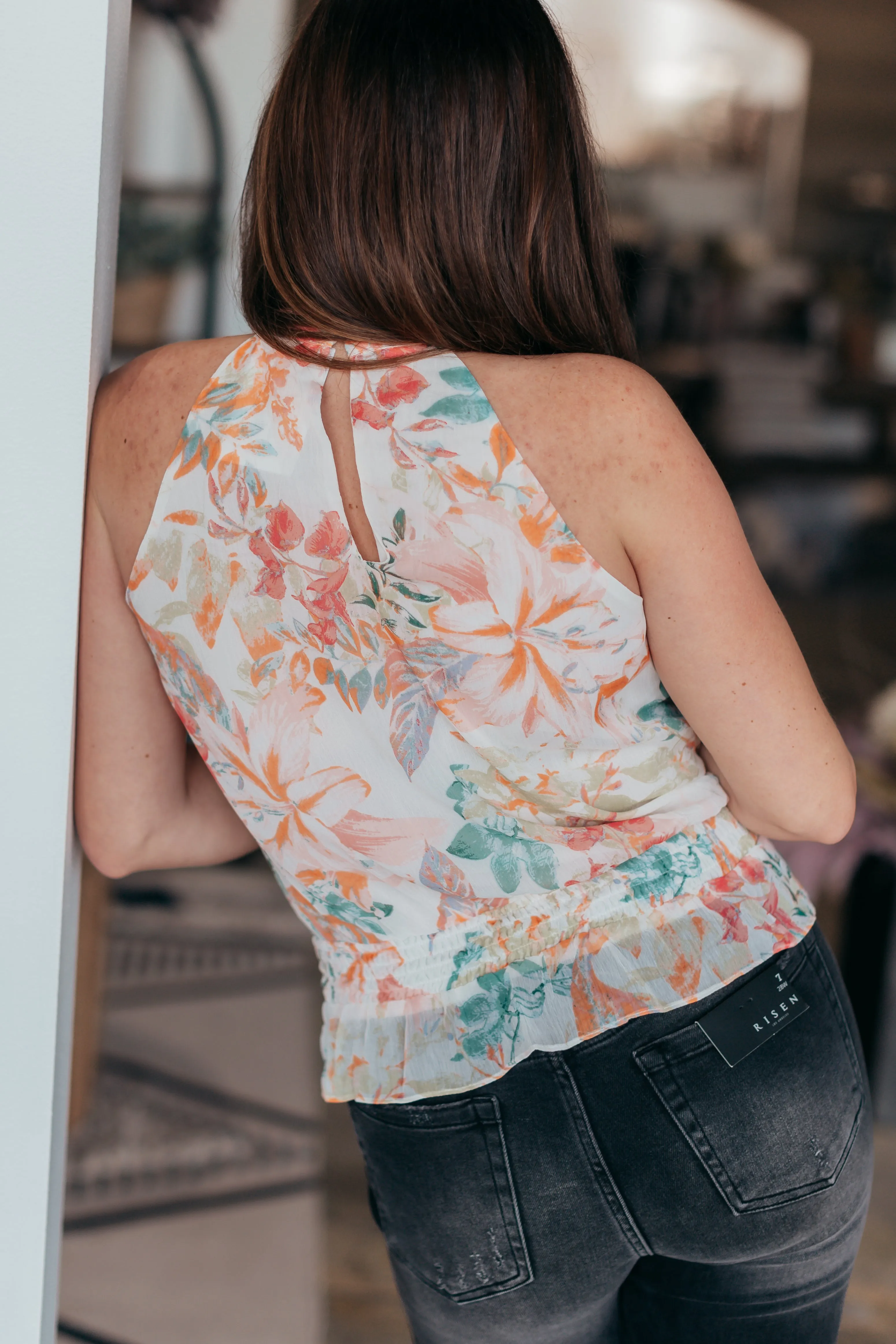 Floral Halter Top Named Jax