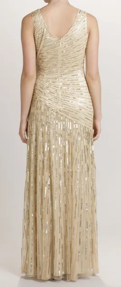 Juliet Gold Sequin Evening Dress