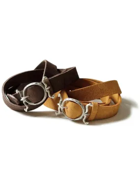 Suede Neptune buckle belt Kapital (super long)