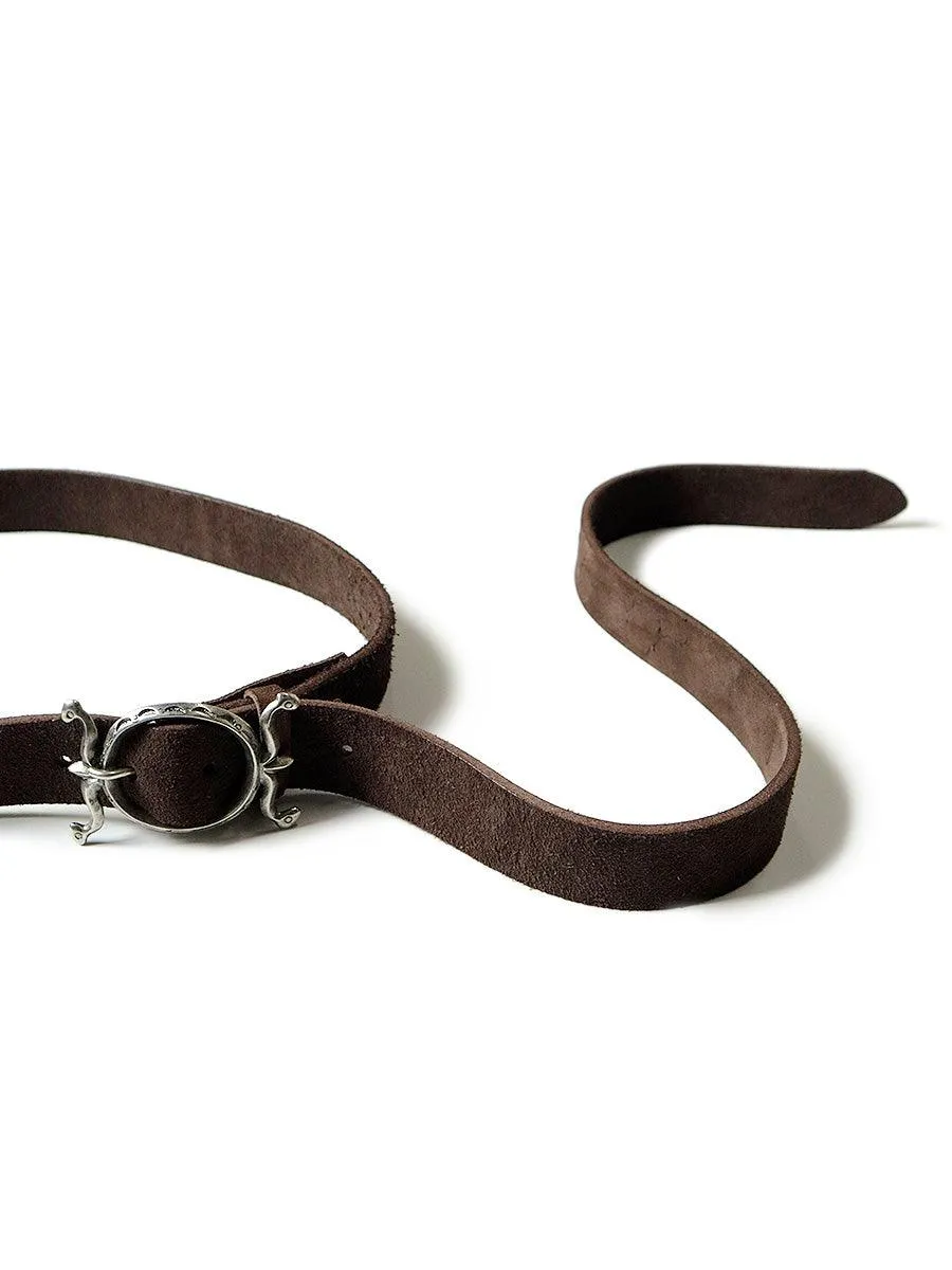 Suede Neptune buckle belt Kapital (super long)