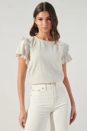 Kimberly Linen Ruffle Top