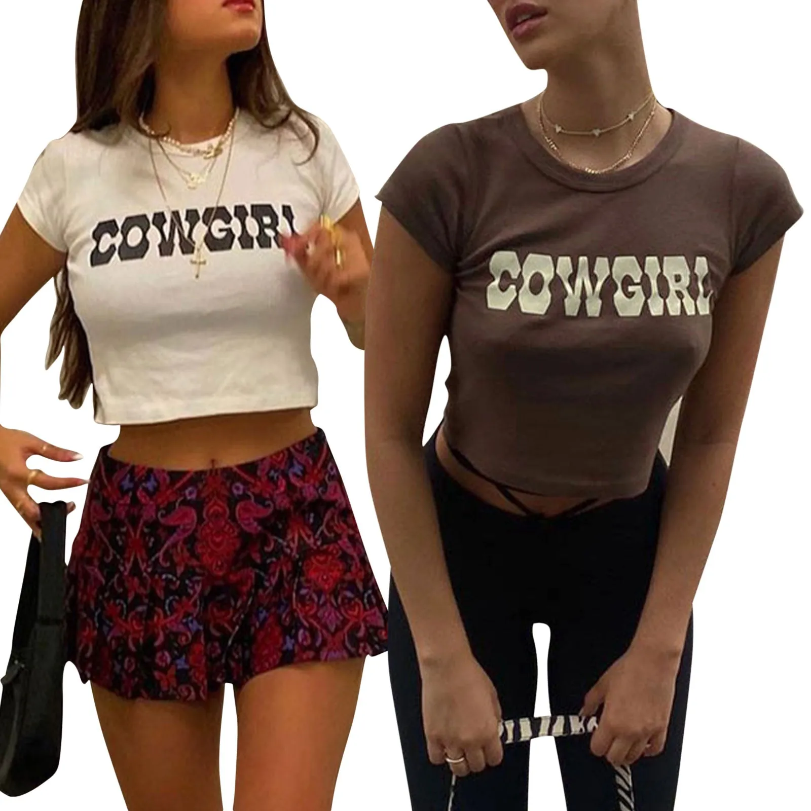 COWGIRL Printed Crop Tee