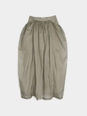 Grey Skirt with Layered Shirring