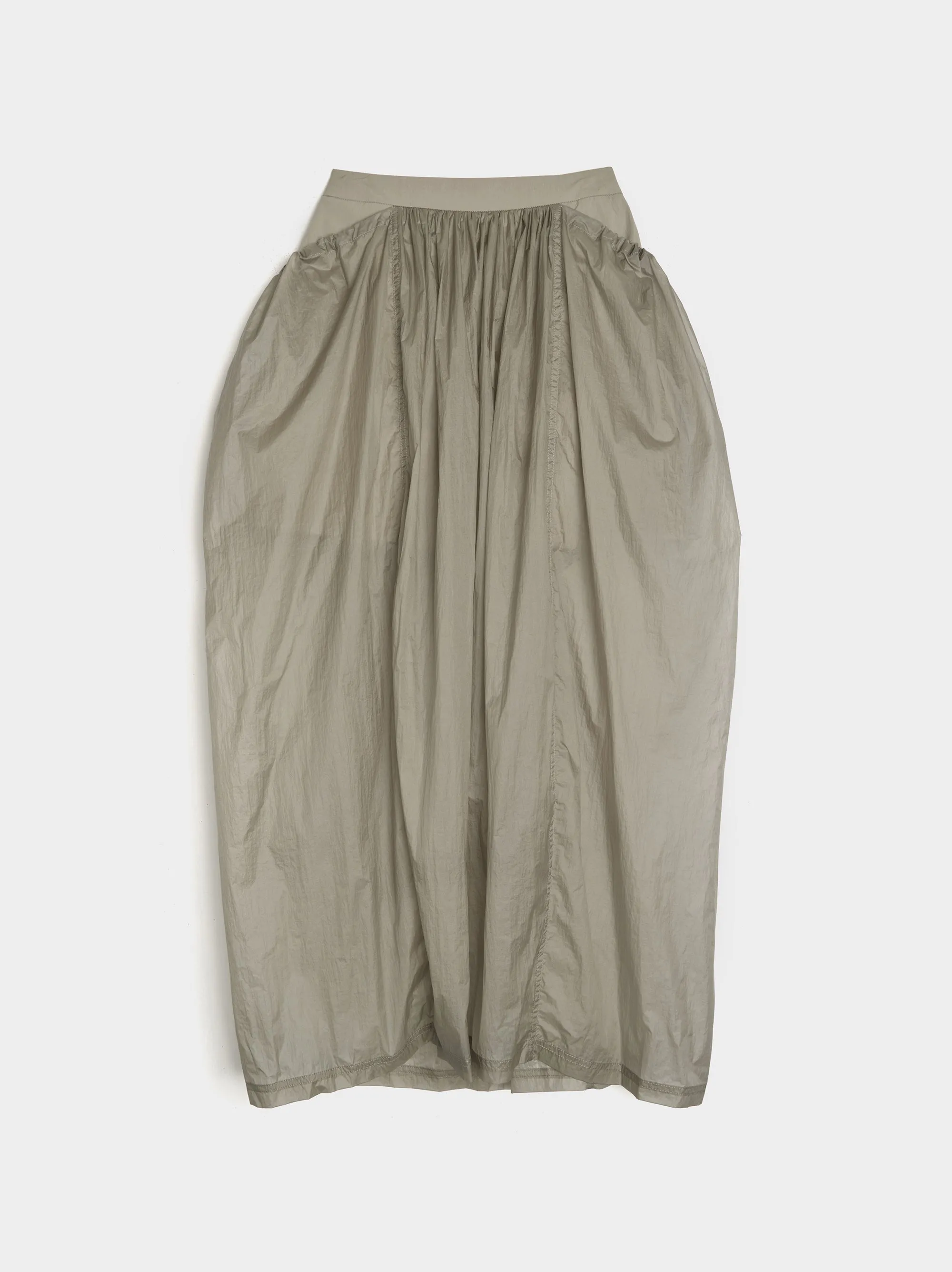 Grey Skirt with Layered Shirring