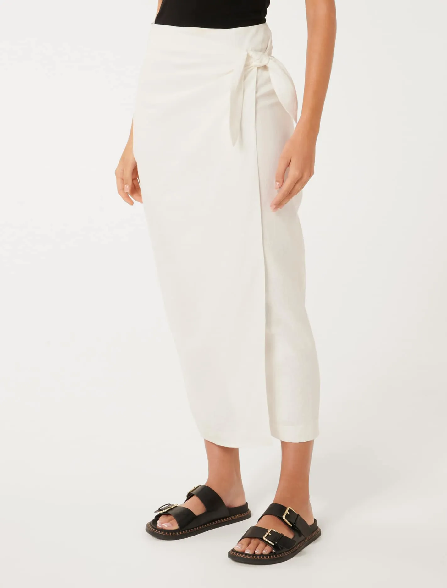 Stylish Linen Midi Skirt