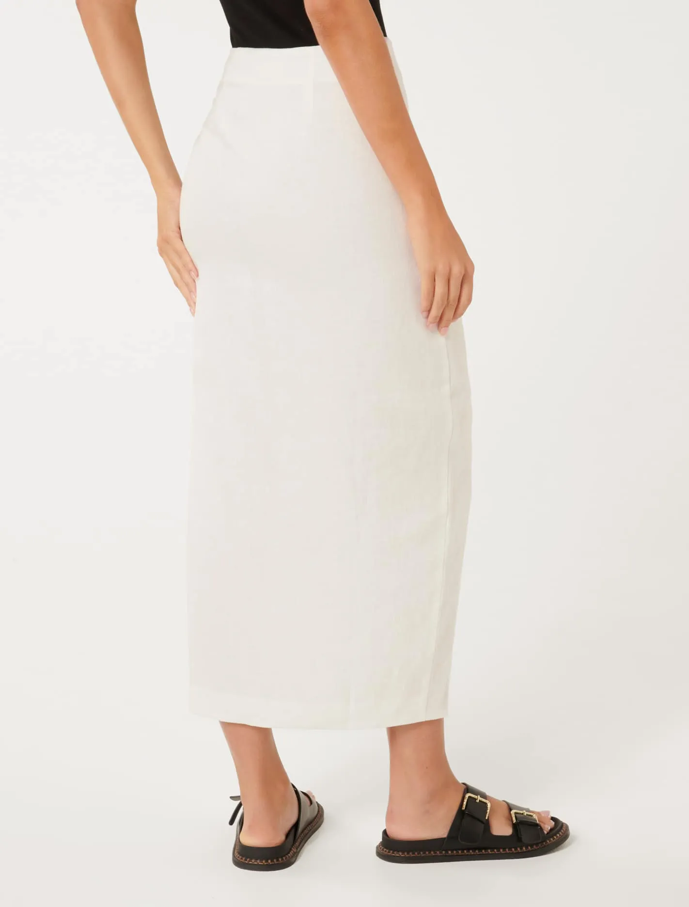 Stylish Linen Midi Skirt