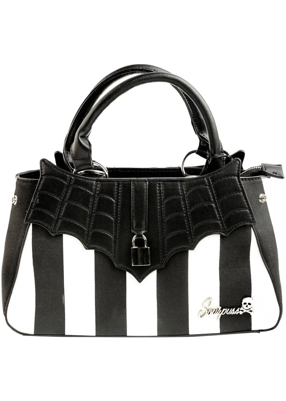 Locked Out Striped Bag Black White