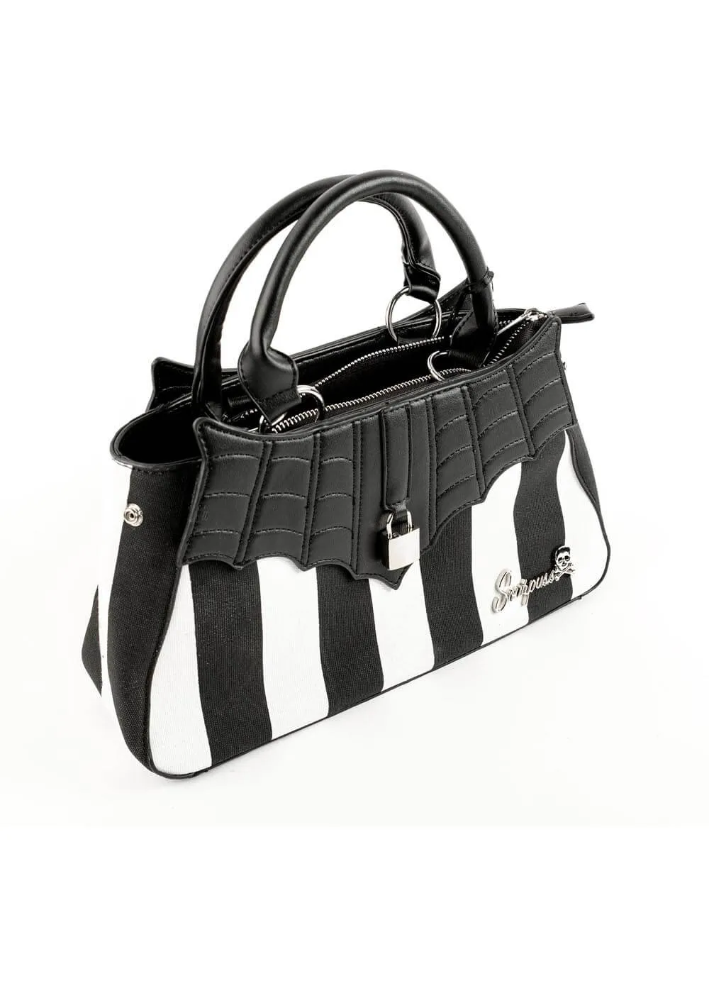 Locked Out Striped Bag Black White