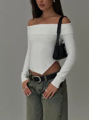 Long Sleeve Brisa Top in White