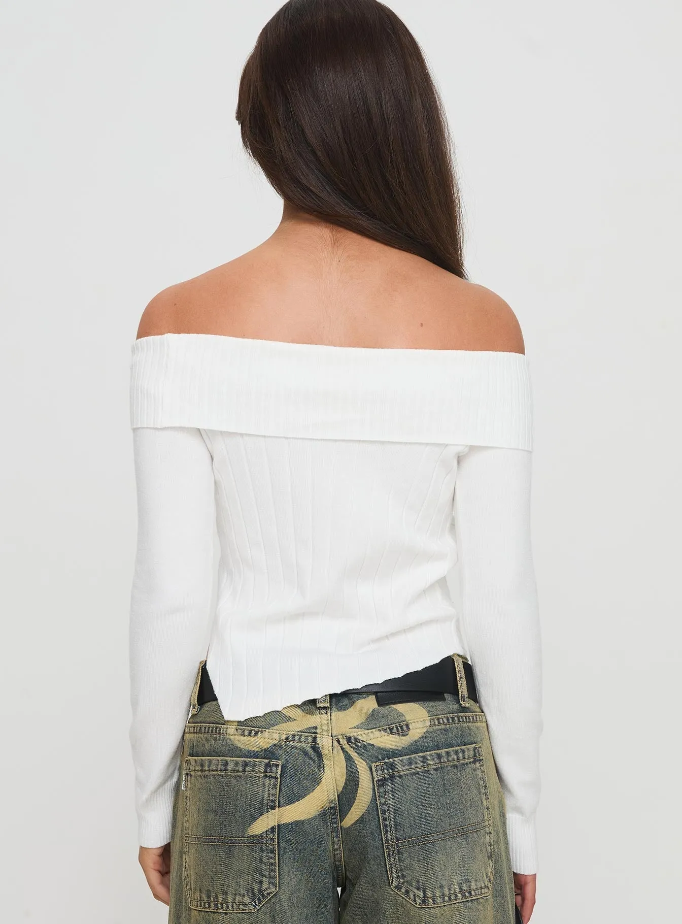 Long Sleeve Brisa Top in White