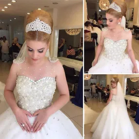 Luxury Rhinestone Ball Gown Wedding Dress