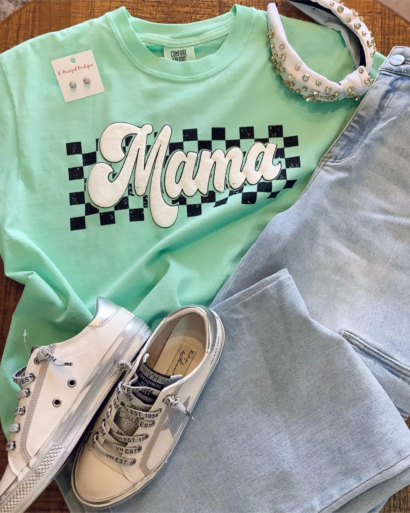 MAMA Checkered lettering Puff