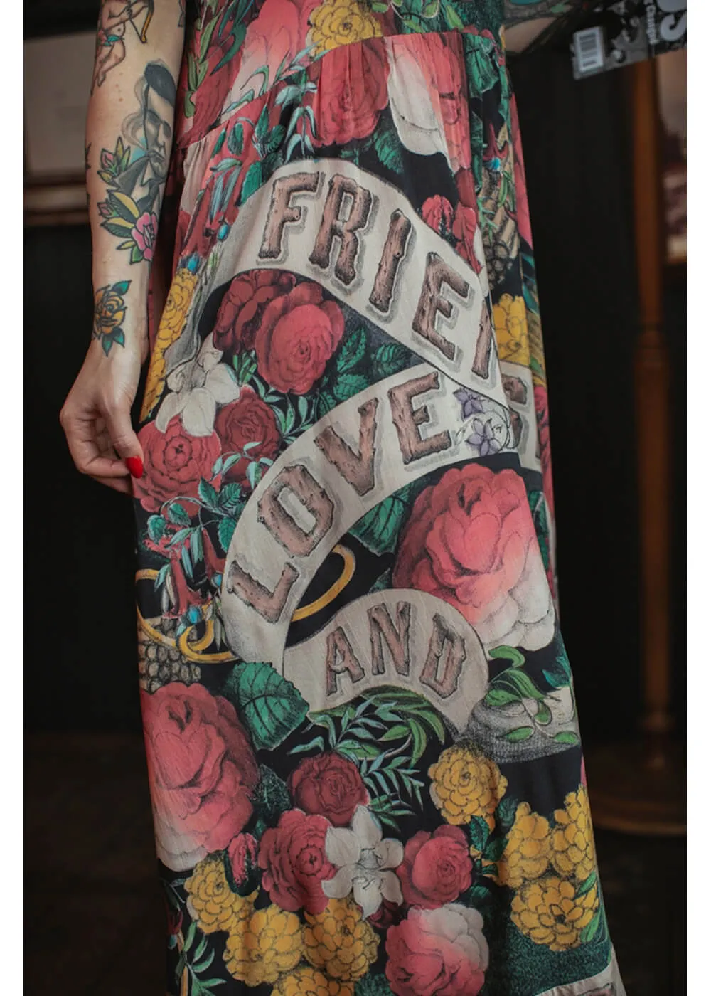 Multi Friendship Love & Truth Maxi Slip Dress by Market Of Stars