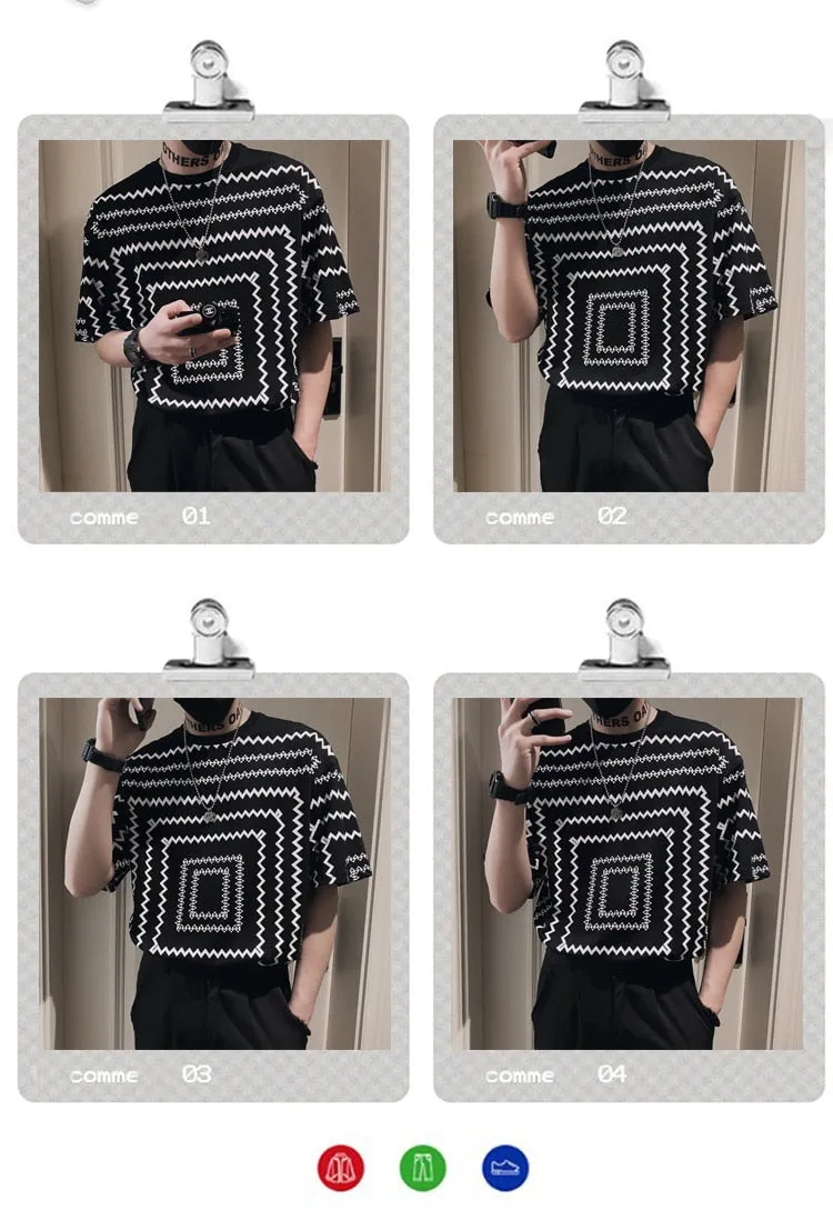 Men's Geometric Print Short Sleeve T-Shirt