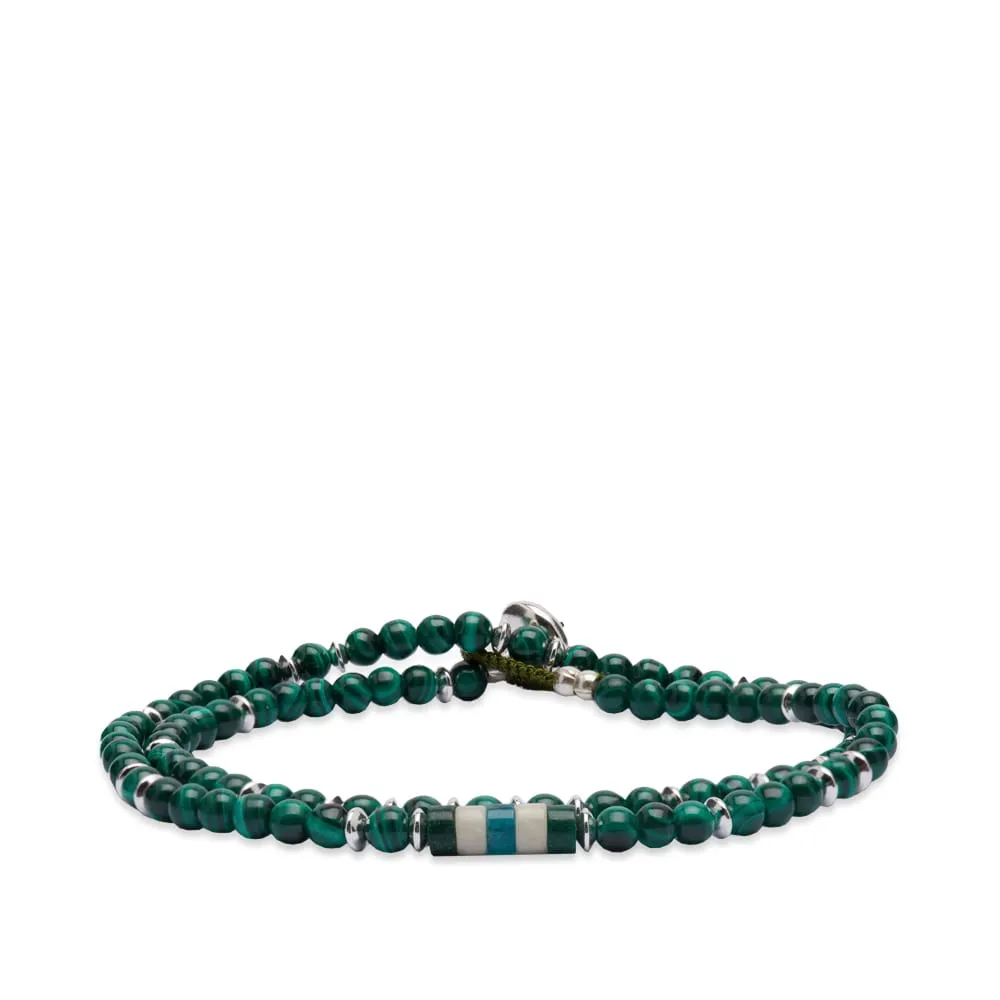 Mikia Double-Wrap Malachite Beaded Bracelet