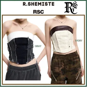 R.SHEMISTE Street Style Plain Logo Tank Tops & Sleeveless Shirts