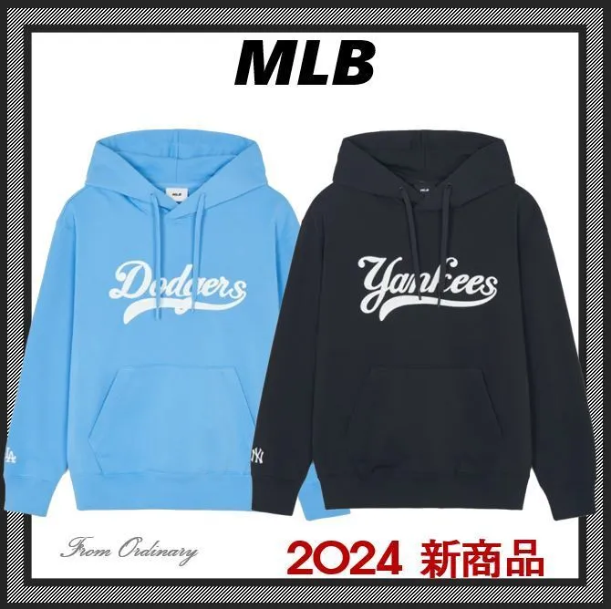 MLB Korea  |Unisex Street Style Long Sleeves Logo Hoodies