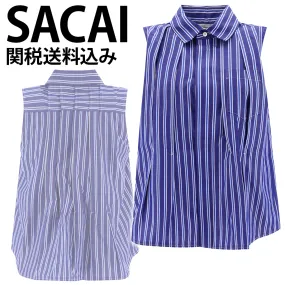 Sacai Striped Cotton Sleeveless