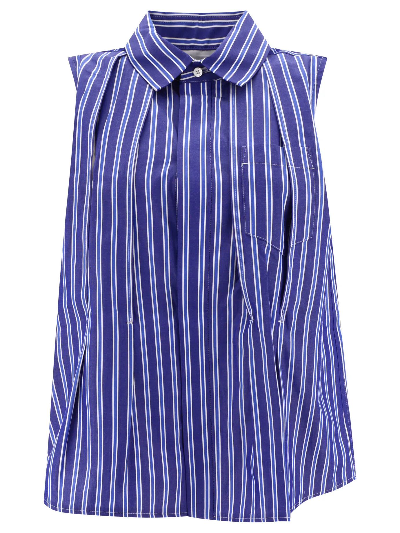 Sacai Striped Cotton Sleeveless